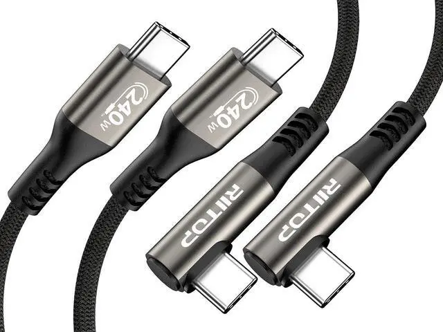 Main image of RIITOP USB C Cable (2Pack), 240W 6.6 ft Braided USB C to USB C Cord, Type C Charger Fast Charging Cable for iPhone 15/15 Pro/15 Plus/15 Pro Max, MacBook Pro, iPad Pro, iPad Air 4, Galaxy S23, and More