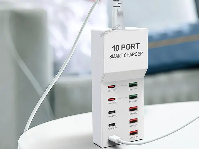Alt view image 5 of 7 - USB Wall Charger Block, 72W 10-Ports Charging Station Multiple Desktop USB C Charger with Fast PD QC for iPhone 15/14/13/13pro max 12/12/12 Mini/12Pro/12Pro, Tablet PC, Smartphone (5*USB-C, 5*USB-A)