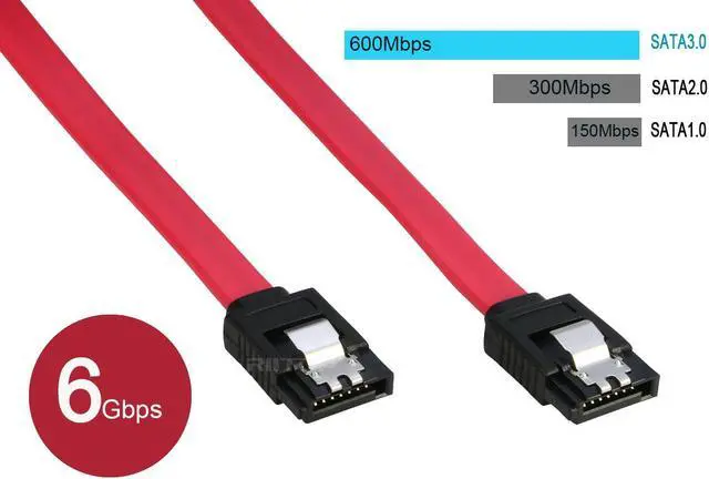 Alt view image 2 of 6 - RIITOP SATA III (6 Gbit/s) Straight Data Cable with Locking Latch for HDD/SSD/CD and DVD Drives (4 Pack 20 Inch) in Red