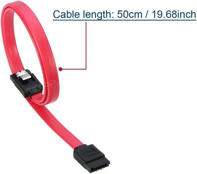 Alt view image 3 of 6 - RIITOP SATA III (6 Gbit/s) Straight Data Cable with Locking Latch for HDD/SSD/CD and DVD Drives (4 Pack 20 Inch) in Red