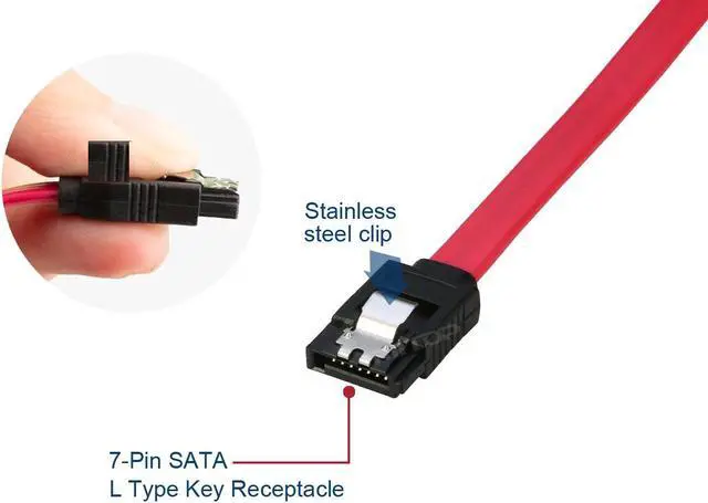 Alt view image 4 of 6 - RIITOP SATA III (6 Gbit/s) Straight Data Cable with Locking Latch for HDD/SSD/CD and DVD Drives (4 Pack 20 Inch) in Red