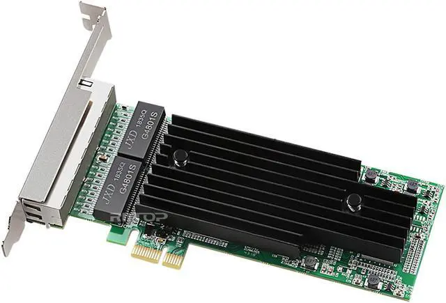 Alt view image 2 of 4 - RIITOP 4 Port Gigabit NIC for Intel 82576-T4 with Low Profile, Gigabit Ethernet Network Adapter Card with Intel 82576 Controller, Support Windows/XP/Linux/VMware ESX, Quad RJ45 Ports, PCI-E X1