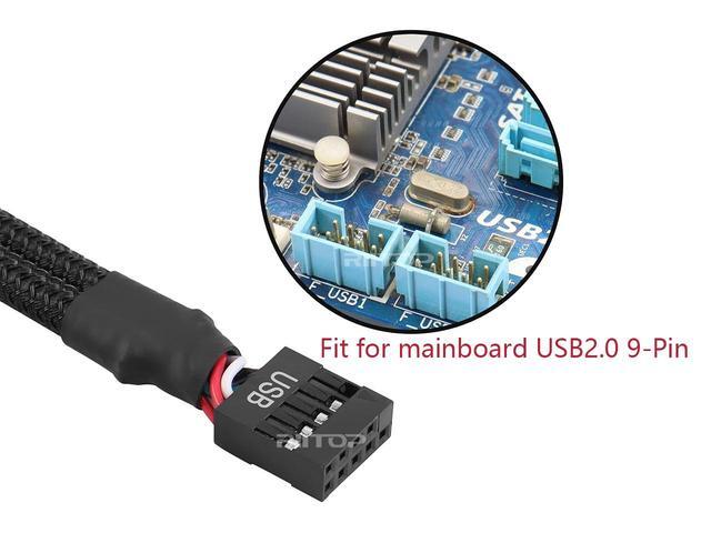 thumbnail image 2 of Computer Motherboard 9Pin USB Header To Dual 9pin Female Extension Cable 1 To 2 2 of 9