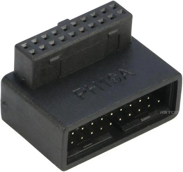 Alt view image 6 of 7 - RIITOP Right Angled USB 3.0 20 pin Male to Female Extension Adapter Converter, Desktop Motherboard 90 Degree Angled USB 3.0 19 Pin Internal Header -Black 2PCS