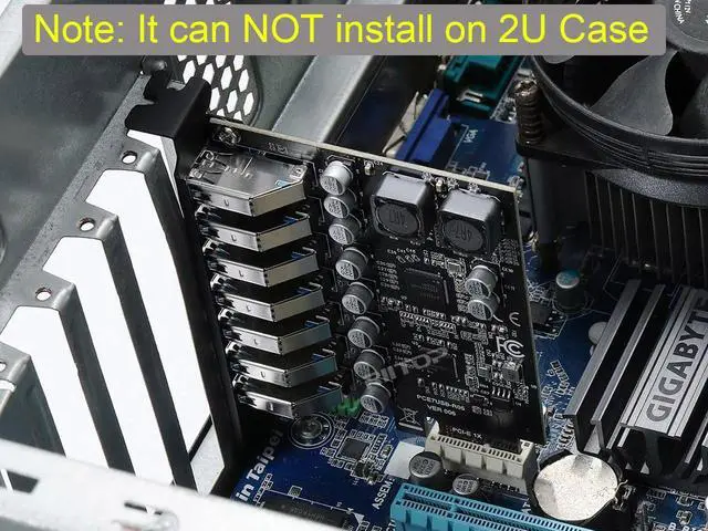 Alt view image 2 of 7 - PCIe USB 3.0 Card 7 Port, RIITOP PCI-e Express x1 to 7 Port USB3.0 Expansion Controller Card Adapter, NEC Chipset, No Need Power Supply (NOT Compatible 2U Case)