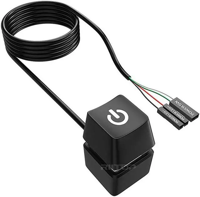 Alt view image 6 of 6 - PC Power Button, Desktop Power Button PC External Power Switch ON Off LED PC Power Supply Button SW Extension for Computer Motherboard
