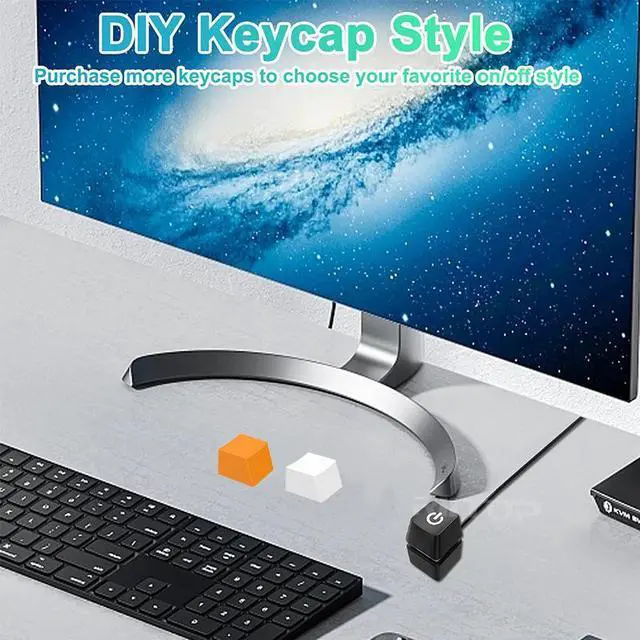 Alt view image 3 of 7 - PC Power Button Desktop PC Computer Case Power Switch On Off Computer Host Button Supply Supplies with 165cm Cables [2Pack]