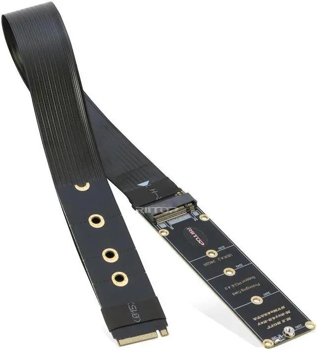 Main image of RIITOP M.2 NVMe Extension Cable, NVMe Extender for Both M Key and B+M Key SSD in Size 2280/2260/2242/2230 Support PCIe 4.0 and SATA 6Gbps(1FT)