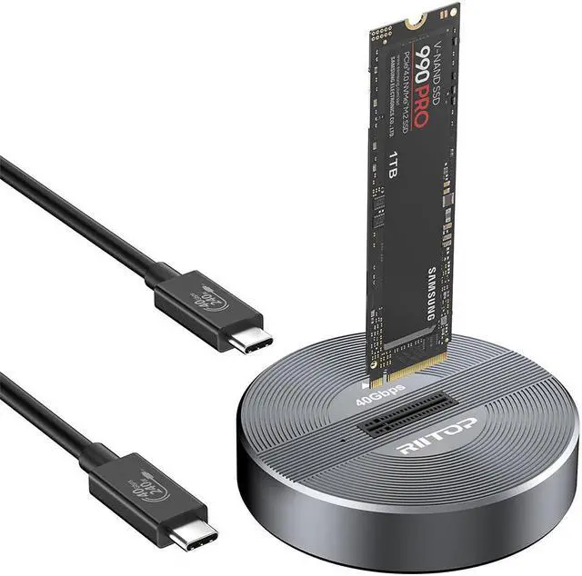 Main image of 40Gbps NVMe Docking Station, RIITOP M.2 NVMe to USB4 Enclosure for NVMe PCIe (M-Key) SSD Work on M1 M2 Mini Compatible with Thunderbolt 3/4 [40Gbps]