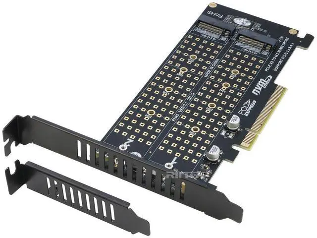 Main image of Dual 2X NVME M Key M.2 to PCIE Express 3.0 Gen3 X8 X16 RAID Card VROC Raid0 Hyper Adapter (PCIe Bifurcation needed!)
