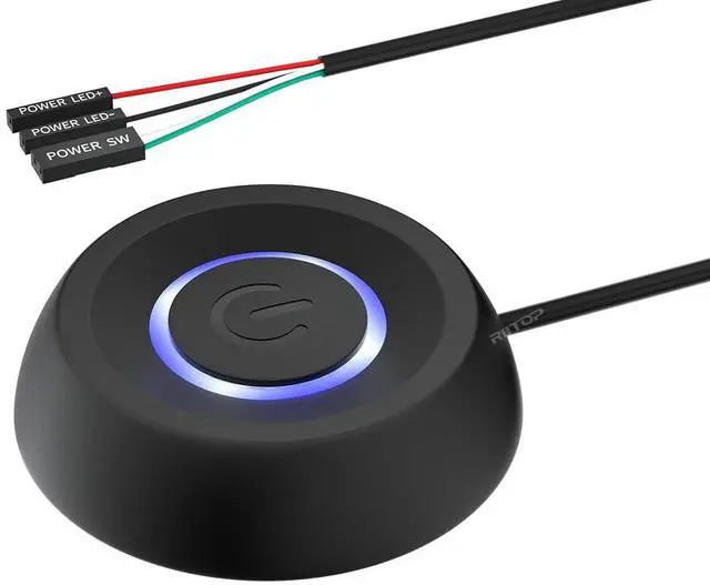 Main image of PC Power Button, Desktop Power Button PC External Power Switch ON Off LED PC Power Supply Button SW Extension for Computer Motherboard 6FT