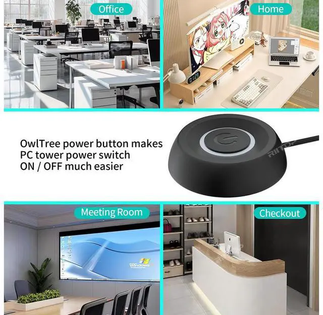Alt view image 4 of 6 - PC Power Button, Desktop Power Button PC External Power Switch ON Off LED PC Power Supply Button SW Extension for Computer Motherboard 6FT