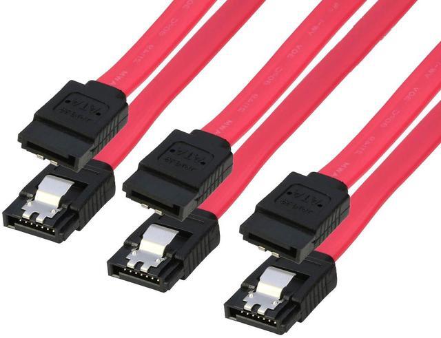 Main image of RIITOP SATA Cable III, 3 Pack SATA Cable III 6Gbps Straight HDD SDD Data Cable with Locking Latch 19 Inch Compatible for SATA HDD, SSD, CD Driver, CD Writer - Red