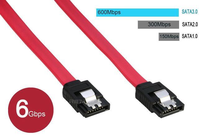 Alt view image 3 of 5 - RIITOP SATA Cable III, 3 Pack SATA Cable III 6Gbps Straight HDD SDD Data Cable with Locking Latch 19 Inch Compatible for SATA HDD, SSD, CD Driver, CD Writer - Red