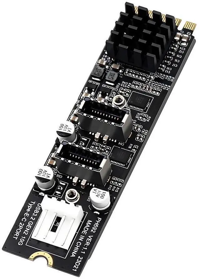 Main image of Dual Port 10Gbps Type-E USB 3.1 Front Panel Socket to NVME M-Key M.2 Express Card Adapter for Motherboard, RIITOP Type-E to NVMe Adapter 10Gbps