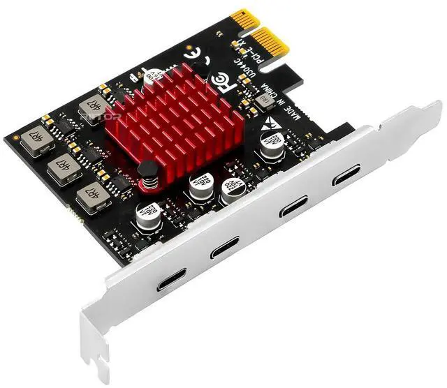 Alt view image 3 of 5 - 4 Port USB 3.2 Type C PCIe Expansion Card Adapter 5Gbps, RIITOP PCI-e Express to USB Type C 4 Port Card for Desktop PC Support Windows 11/10/8/7/XP/Vista, Self-Powered Supply