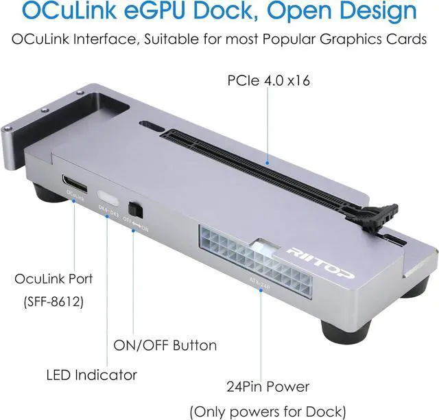 Alt view image 3 of 6 - PCIE Oculink Adapter Card, RIITOP PCI-e Express 16x to Quad OCuLink SFF-8612 SFF-8611 Internal VROC Raid0 Adapter for U.2 SSD eGPU External Graphics Card Dock