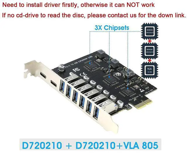 Alt view image 2 of 6 - PCI-E to USB 3.0 Expansion Card (2X USB-C, 6X USB-A) ,RIITOP PCIE Express USB3.0 Adapter Card 5Gbps for Desktop PC Host Card Support Windows 11/10/8/7/XP and MAC OS 10.8.2 Above (No power required)