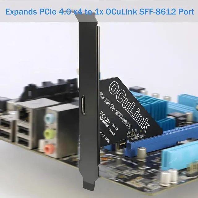 Alt view image 6 of 7 - RIITOP PCIe to Oculink SFF-8612 Adapter SFF-8611 External Graphics Card for GPU Dock, eGPU, NVMe SSD (PCIe x4 to Oculink)