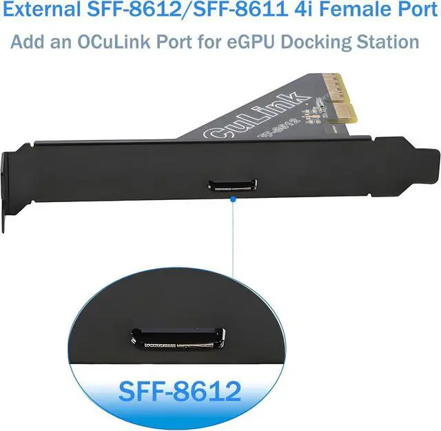 Alt view image 5 of 7 - RIITOP PCIe to Oculink SFF-8612 Adapter SFF-8611 External Graphics Card for GPU Dock, eGPU, NVMe SSD (PCIe x4 to Oculink)