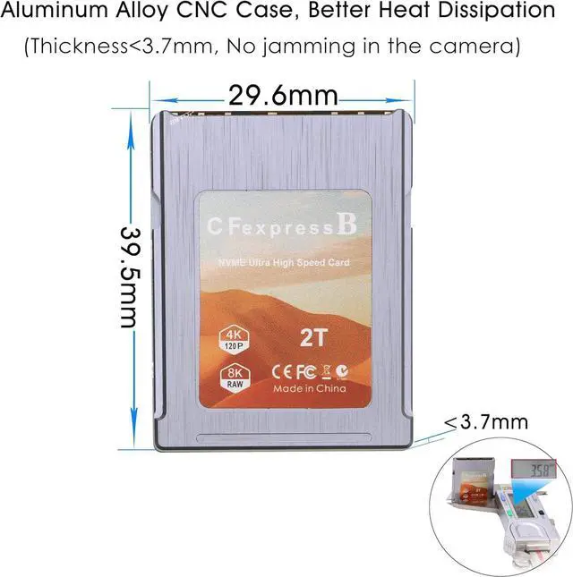 Alt view image 7 of 7 - RIITOP CFexpress B to NVMe 2230 SSD Adapter, CF Type B Converter Card for NVMe SSD DIY Assembly Kit