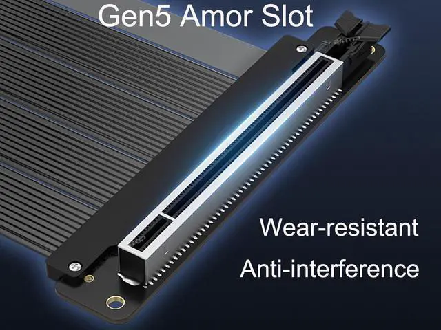 Alt view image 4 of 7 - PCIE 5.0 x16 Riser Cable 200mm 128GB/s Vertical Graphic Card/GPU Mount Flexible Right Angle, Usable with PCIe 4.0 & RX 9070/ RTX5090,RTX 4090/5070/5080/5090RX 9070XT/7900XT, 20cm (Total Length: 25cm)
