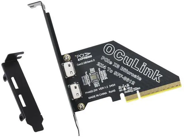 Main image of PCIe 4.0 x8 128Gbps to OCuLink SFF-8612 SFF-8611 Adapter External Graphics Card for GPU Dock, eGPU, NVMe SSD