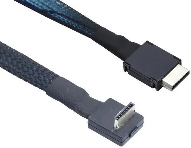 Main image of Oculink Cable PCIe 4.0 SFF-8611 4i Male to Male Cable for Oculink eGPU onexGPU Mini PC SSD, 1.6 feet (50 cm) - Right Angle
