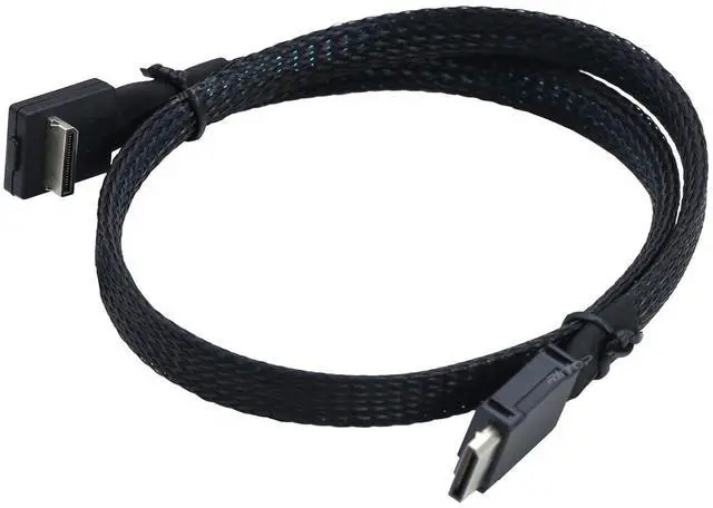 Alt view image 6 of 6 - Oculink Cable PCIe 4.0 SFF-8611 4i Male to Male Cable for Oculink eGPU onexGPU Mini PC SSD, 1.6 feet (50 cm) - Right Angle