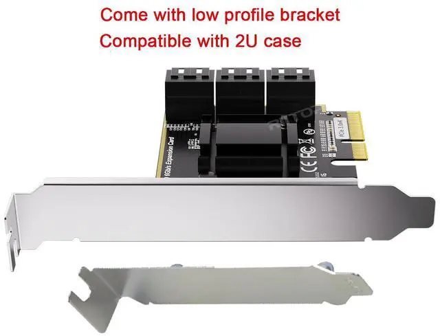 Alt view image 6 of 7 - SATA Card 6 Port, 6Gbps SATA iii Controller PCI-e Express 4x Expansion Card ASM1166 Chipset, Support 6*SATA 3.0 Devices