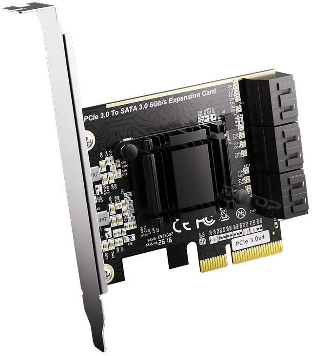 Alt view image 7 of 7 - SATA Card 6 Port, 6Gbps SATA iii Controller PCI-e Express 4x Expansion Card ASM1166 Chipset, Support 6*SATA 3.0 Devices