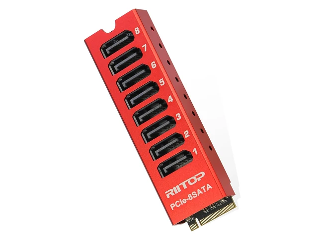 Alt view image 2 of 2 - M.2 to SATA Adapter Card 8 Port with Aluminum case