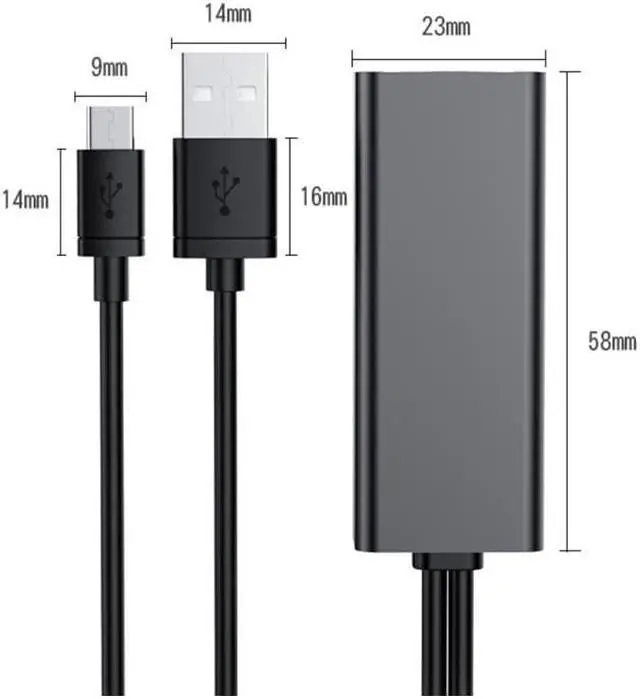 Alt view image 5 of 6 - Ethernet Adapter for Fire TV Stick (2nd GEN), All-New Fire TV (2017), Chormecast Ultra / 2/1 / Audio, Google Home Mini, Micro USB to RJ45 Ethernet 100Mbps Network Adapter with USB Power Supply Cable