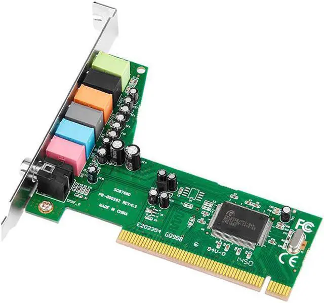 Alt view image 4 of 4 - Desktop PCI 7.1 Channel Surround Sound MIC Output High-Definition Video Game Sound Card