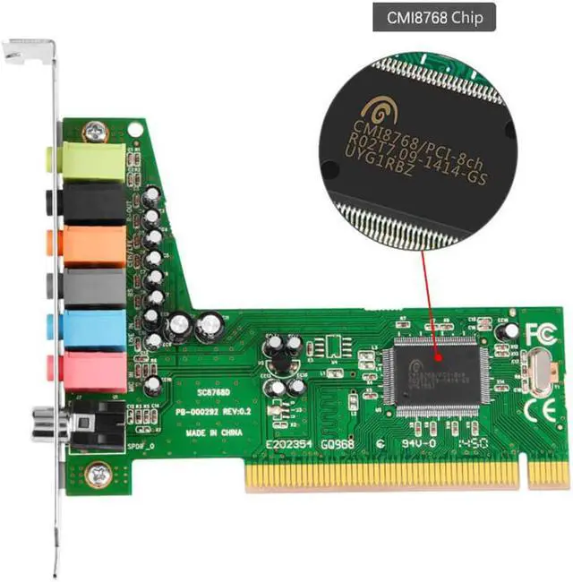 Alt view image 3 of 4 - Desktop PCI 7.1 Channel Surround Sound MIC Output High-Definition Video Game Sound Card