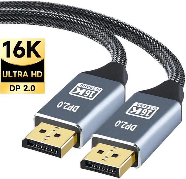 DP2.0 DisplayPort Cable Male to Male with 80Gbps Bandwidth [16K