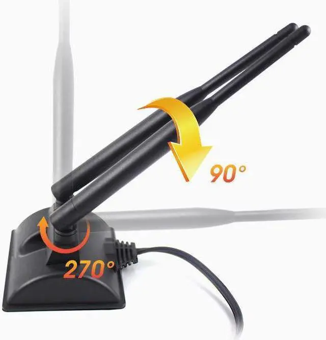Alt view image 5 of 7 - Beautframes 2.4G 5.8G WIFI Antenna Dual Band Magnetic Base Antenna RP SMA Female with 3M Cable for Wireless Router Network Card