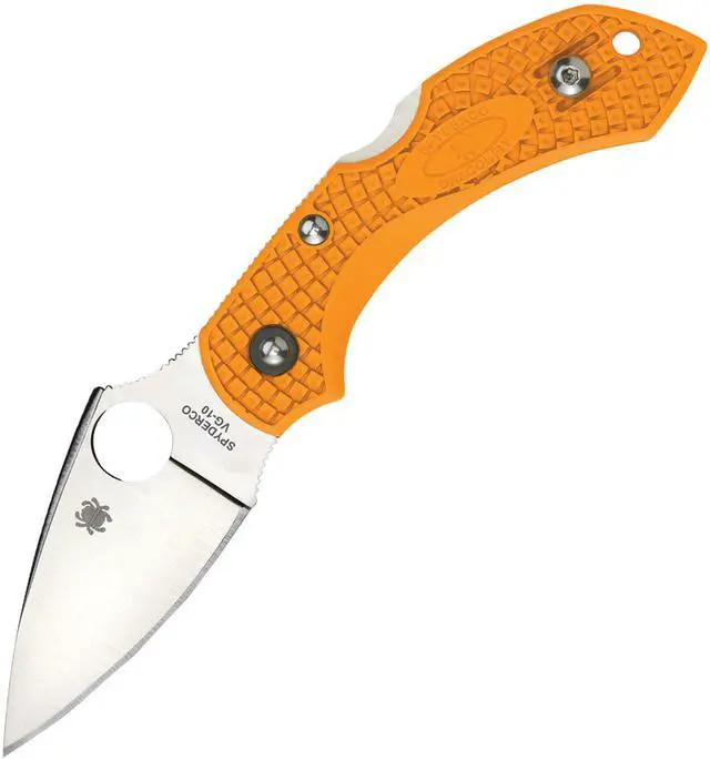 Alt view image 19 of 19 - Spyderco Dragonfly2, Orange Bi-Directional Texture FRN, Plain C28POR2