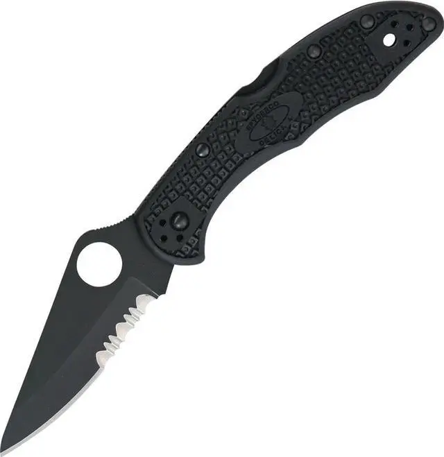 Alt view image 13 of 13 - Spyderco Delica4 Folder Knife 2.9" Partial Titanium Carbonitride Vg10 SS 499Ssg1