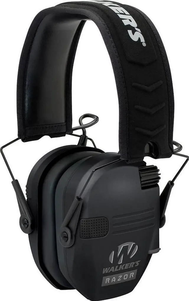 Alt view image 11 of 17 - Walker's Razor Slim Shooter Black Electronic Folding Hearing Protection Earmuffs