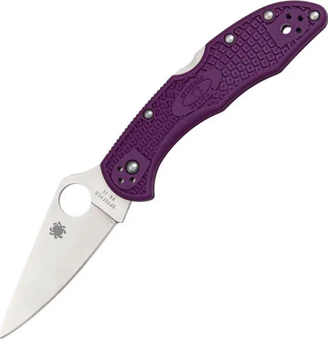 Alt view image 14 of 20 - Spyderco Delica 4 Folder 2.88 in Plain Purple FRN Handle