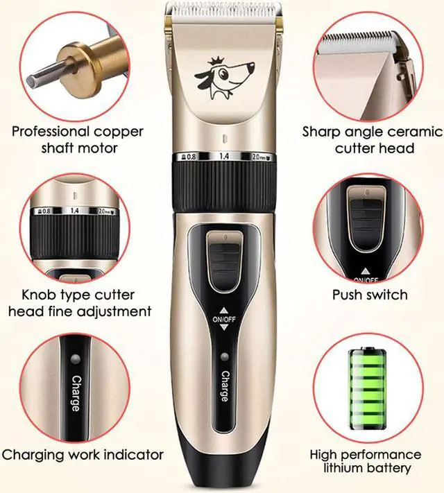Alt view image 3 of 5 - Hair Trimmer Rechargeable Low-noise Pet Hair Remover Cutter Grooming Cat Electrical Pet Clipper Machine real stock in USA