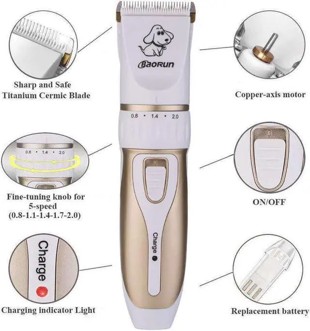 Alt view image 2 of 5 - Electrical Cat Dog Hair Trimmer Pet Hair Clipper Hair Remover Cutter Grooming Pets Dog Puppy Haircut Low-noise 110-240V