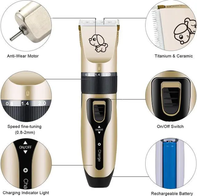 Alt view image 2 of 5 - Hair Trimmer Rechargeable Low-noise Pet Hair Remover Cutter Grooming Cat Electrical Pet Clipper Machine real stock in USA