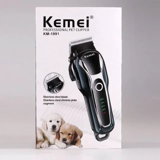 Alt view image 5 of 5 - KM-1991 rechargeable professional dog hair trimmer for cat cutter grooming machine hair remover animal hair clipper for pet