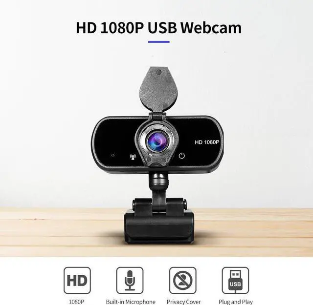 Main image of Webcam 1080P USB Webcam 4K with Privacy Cover Manual Focus Video Conference Web Camera Built-in Microphone for Laptop Desktop