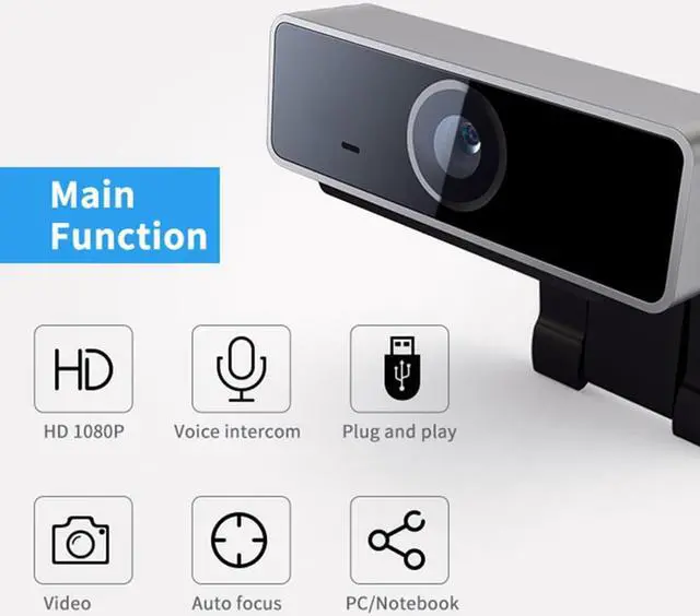 Alt view image 3 of 5 - 2020 Full HD Webcam 1080p 60fps USB Streaming Web cam 1920*1080P Computer Laptop Camera with Microphone Digital Video Recorde