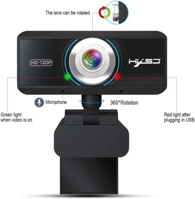 Alt view image 4 of 5 - S90 HD 720P/1080P PC USB Webcam Camera Noise Reduction Microphone 360 Degree Rotating Computer Web Cam Video Call Recording