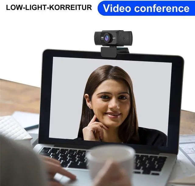 Alt view image 4 of 5 - 1080P HD Webcam with Microphone Mic Rotatable Full HD 1080P Web Cam Desktop PC Video Calling Webcam Camera Video Recording Work