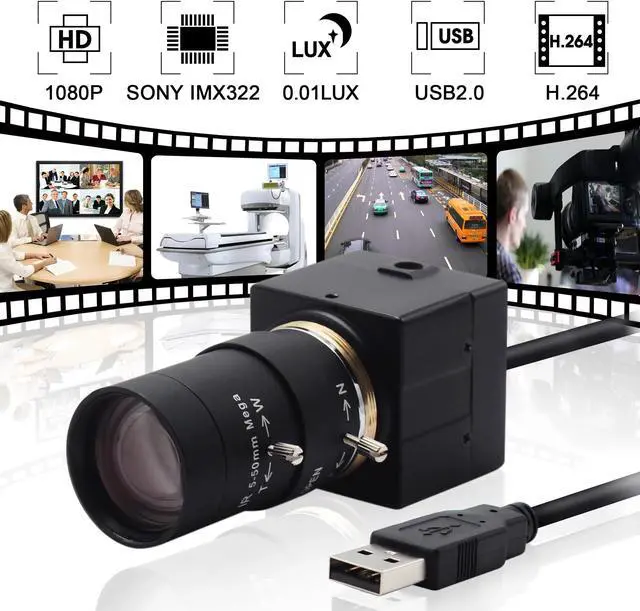 Main image of HD CCTV Camera 1080P WebcamSony IMX322 Low Light 0.01Lux Web Camera 2MP USB 2.0 Video Camera For Machine Vision